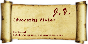 Jávorszky Vivien névjegykártya