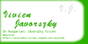vivien javorszky business card